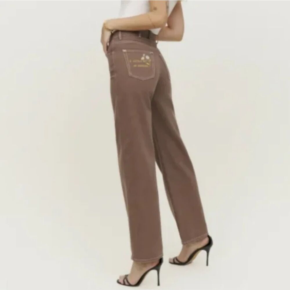 Reformation Cowboy High Rise A Little Bit of Country Jeans Brown Sz 26